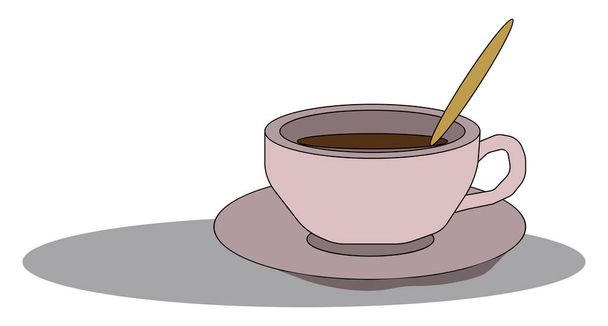 Icono del café / Hora del café por la noche / taza de café y el vector platillo o
  - Vector, Imagen