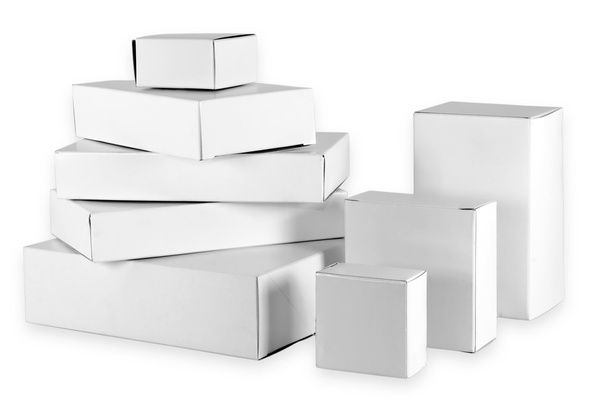 Ensemble isolé de petites boîtes en carton
 - Photo, image