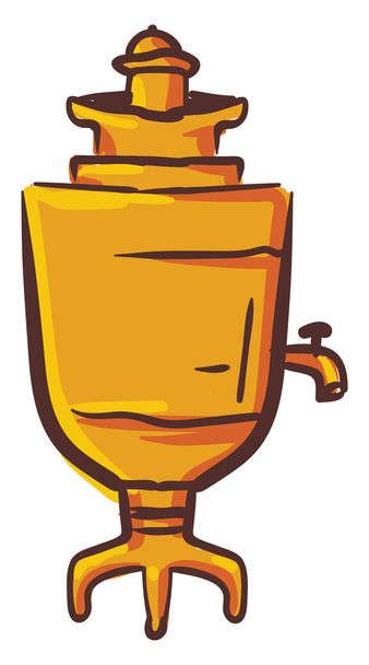 Clipart of brown-colored samovar vector or color illustration - Vector, Image