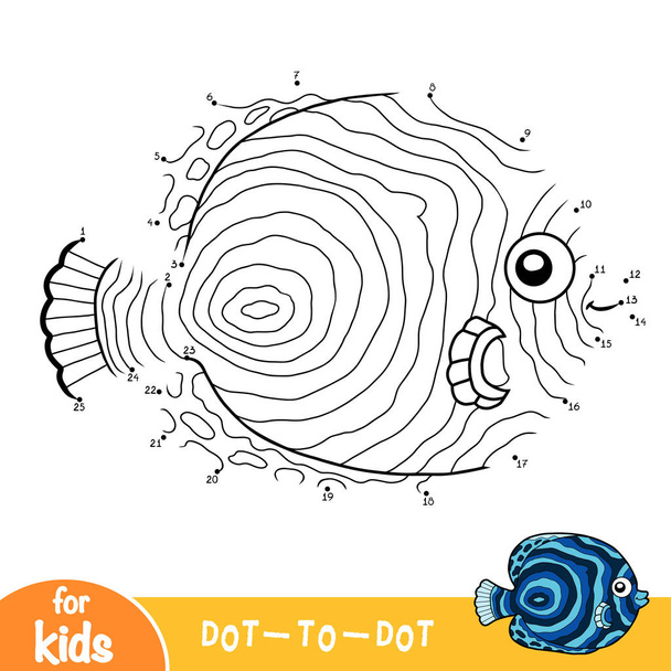 Numbers game, education dot to dot game, Angelfish - Vector, Image