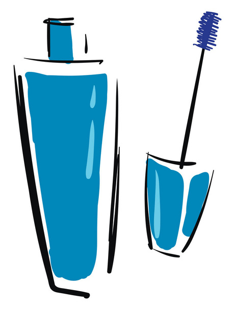 Blauwe mascara vector of kleur illustratie - Vector, afbeelding