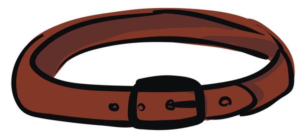 Un cinturón marrón con vectores de hebilla o ilustración en color
 - Vector, Imagen