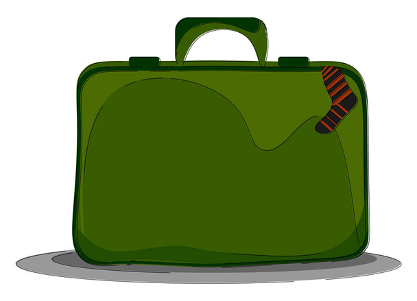 A zöld könnyen hordozzák bőrönde vektor vagy színes illusztráció - Vektor, kép