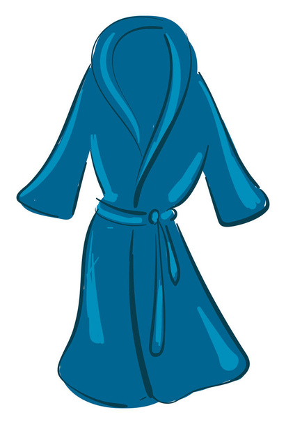 Clipart of a showcase blue-colored bathrobe over white backgroun - Vector, Image
