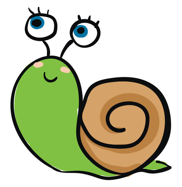 Emoji de un lindo vector de caracol o ilustración en color
 - Vector, Imagen