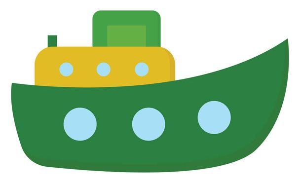 Lindo barco de vapor de dibujos animados / vector de embudo (nave) o color de la ilusión
 - Vector, Imagen
