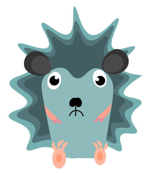 Emoji di un triste vettore di riccio di colore blu o illustratio a colori
 - Vettoriali, immagini