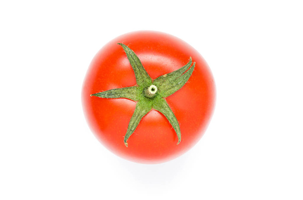 Bright red ripe tomato isolated on white background. - Image - Fotoğraf, Görsel