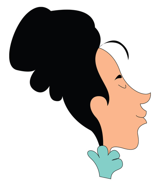 Clipart of a woman in updo hairstyle set on isolated white groun - Vector, Image