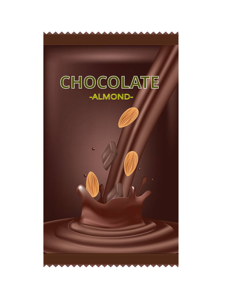 Amandel chocolade ontwerp - Vector, afbeelding