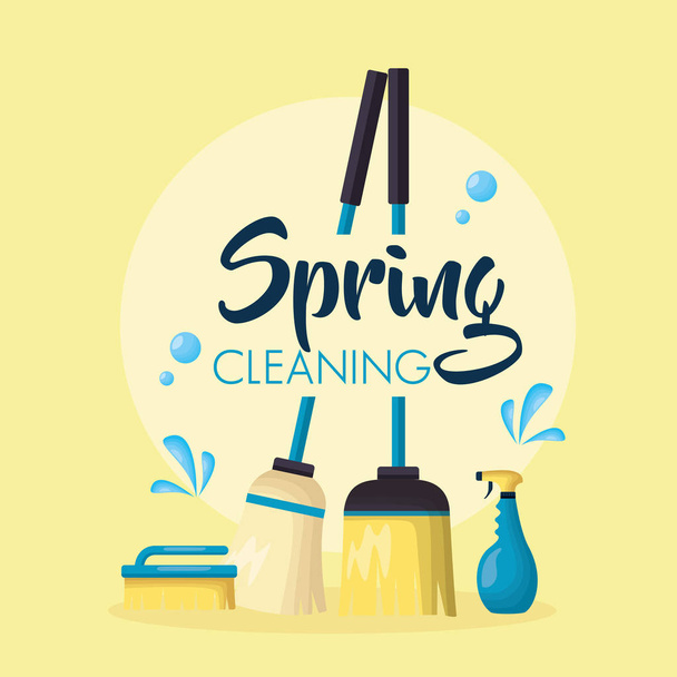 春の大掃除のツール - ベクター画像