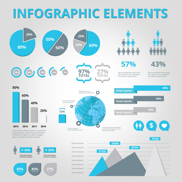 Set elements of infographics - Vector, imagen