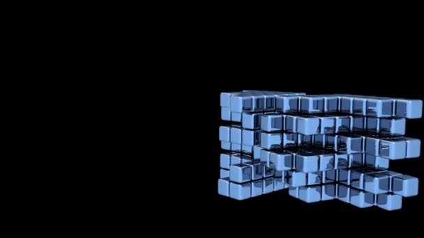 Blue Cubes - Assembly - Animation - Footage, Video