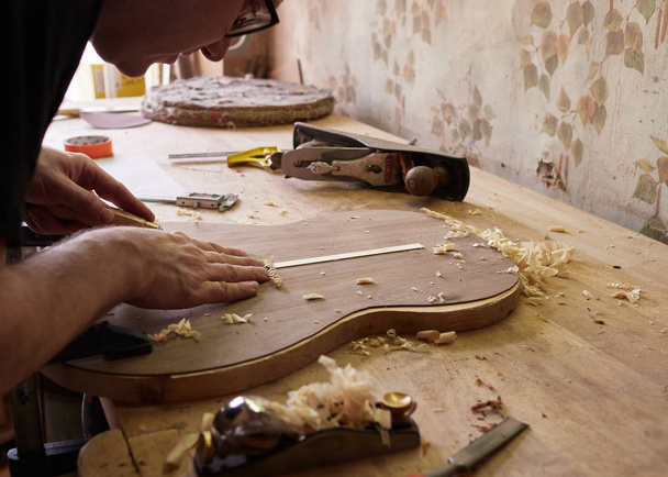 Production of classical guitar. - Photo, Image