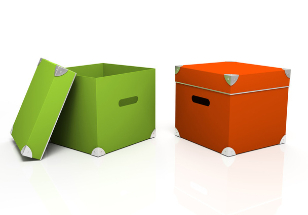Green and red boxes - Foto, Imagen