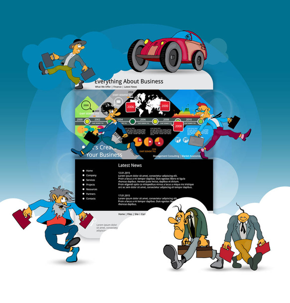 Progettazione variopinta di Web site per il commercio con i caratteri del fumetto, vettore
 - Vettoriali, immagini