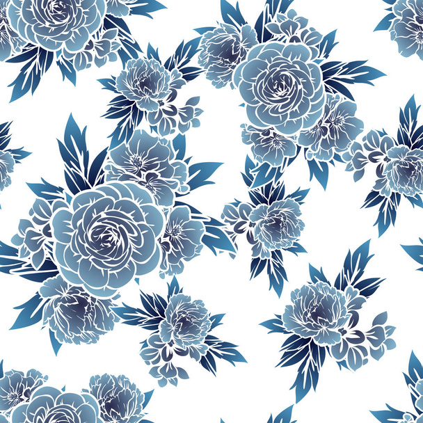 vector illustration of bright flowers pattern background - Вектор,изображение