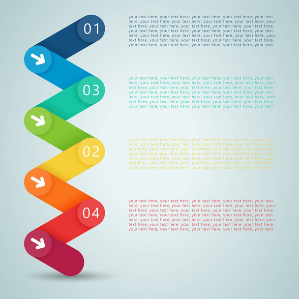 Number Steps 3d Infographic 1 to 4 A - Vector, Imagen