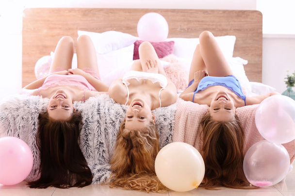 Beautiful young women during hen party at home - Photo, Image