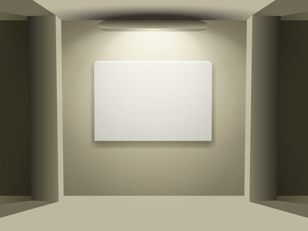 Showroom with empty walls and light - Vector, Image
