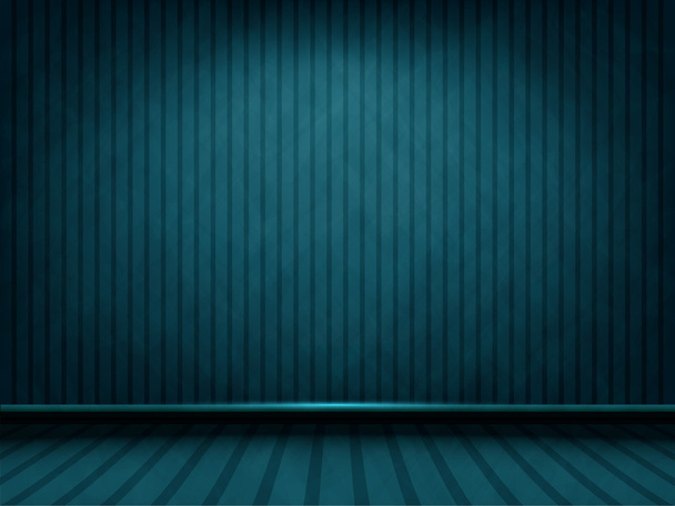 Mavi çizgili Oda grunge duvar ile - Vektör, Görsel