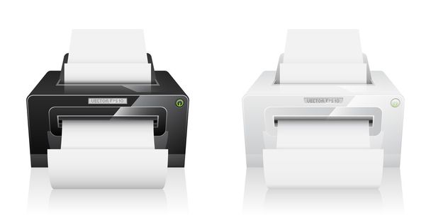 Printer with white paper. - Vector, Image