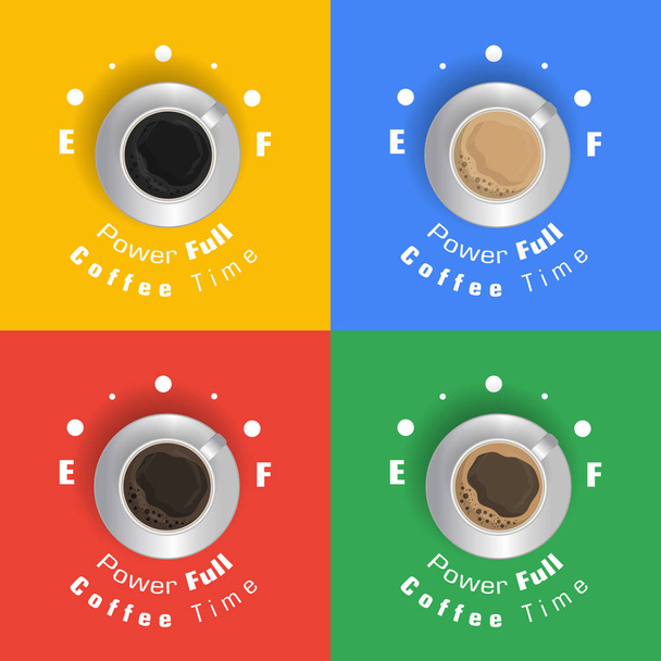 Coffee excellent drink always. Cool design. Colorful illustration - Vector, Image