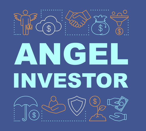 Angel befektető szó fogalmak banner - Vektor, kép