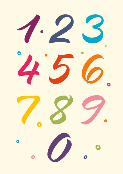 numbers_calligraphy_light - Vector, afbeelding