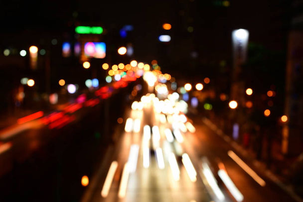 blurred road at night  - Photo, Image
