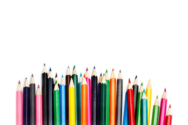 Lápis coloridos em uma visão isolada
 - Foto, Imagem
