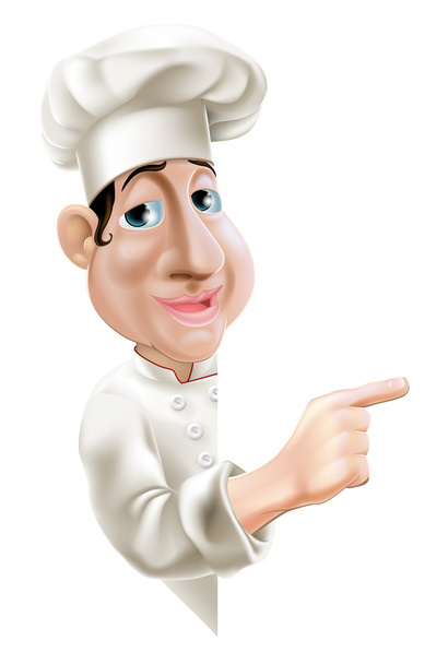 Side Pointing Chef - Vector, Image