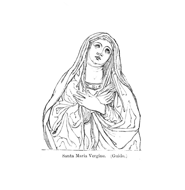 Virgem Maria. Ilustração antiga
 - Foto, Imagem