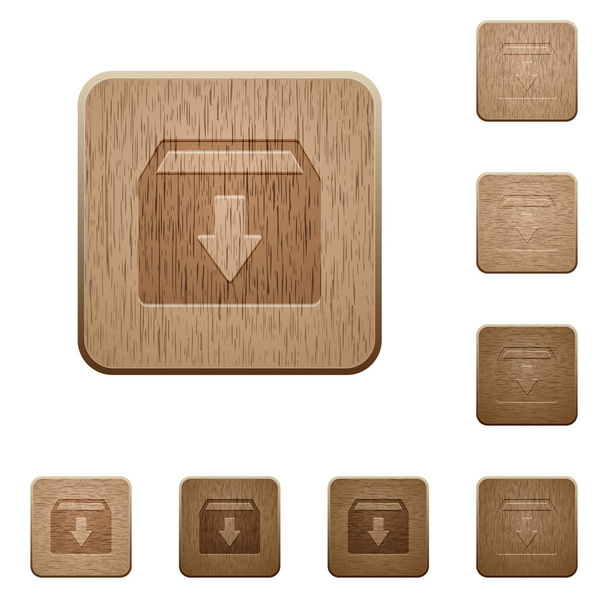 Archive wooden buttons - Vector, Image