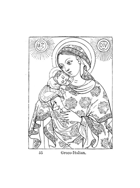 Virgen María. Antigua ilustración
 - Foto, imagen