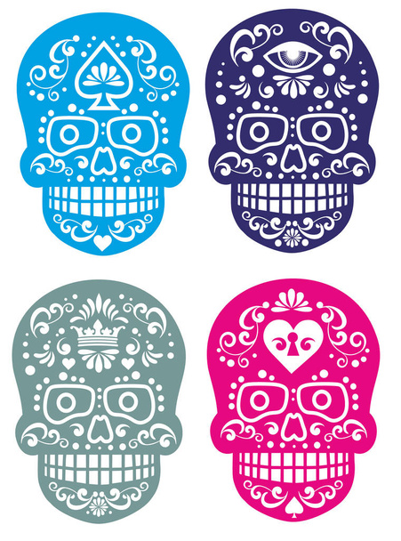 набір-мексиканський цукровий череп, вінтажні дизайнерські футболки
 - Вектор, зображення