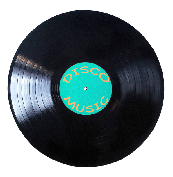 Disco in vinile nero isolato su sfondo bianco - musica disco
 - Foto, immagini