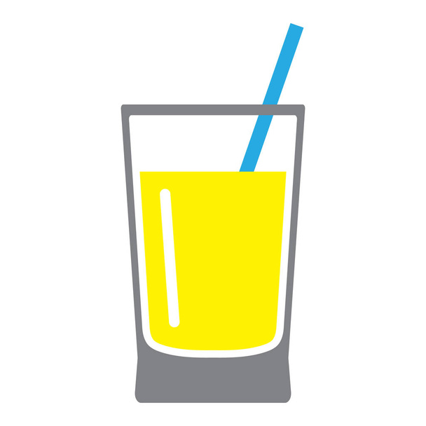 Orange juice glass icon vector isolated - Vector, Image