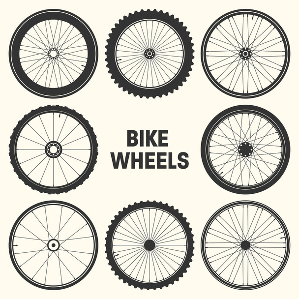 Illustrazione del vettore del simbolo della ruota della bicicletta. Pneumatico mountain bike in gomma, valvola. Ciclo fitness, mtb, mountainbike
. - Vettoriali, immagini