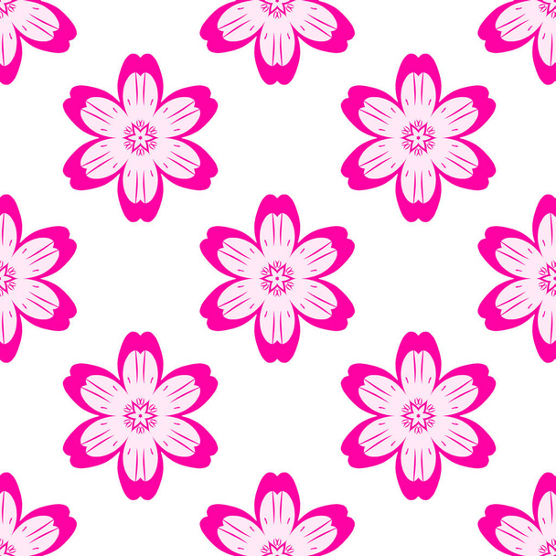 Flores roxas digitais padrão sem costura simples
 - Foto, Imagem