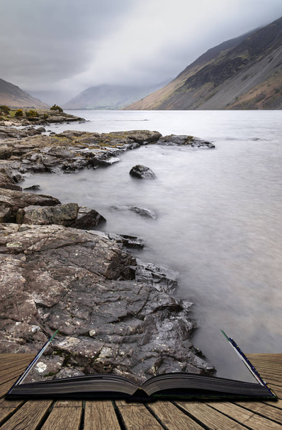 Superbe image de paysage à longue exposition de Wast Water dans le lac UK
  - Photo, image