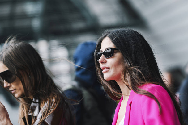 Paris, France - March 04, 2019: Street style outfit -  Gilda Ambrosio after a fashion show during Paris Fashion Week - PFWFW19 - 写真・画像