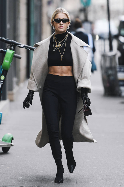 Paris, France - March 02, 2019: Street style outfit -  Caroline Daur after a fashion show during Paris Fashion Week - PFWFW19 - Fotó, kép