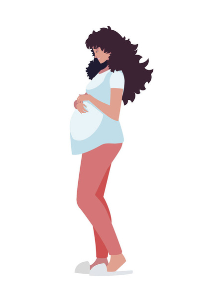 szép terhesség nő karakter - Vektor, kép