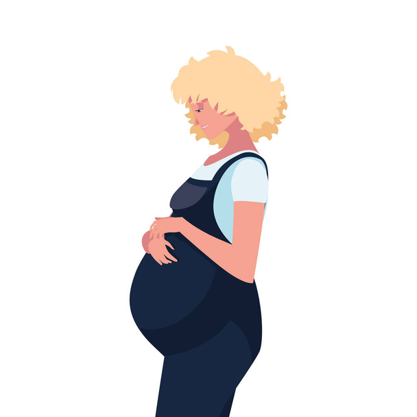 красивий жіночий характер вагітності
 - Вектор, зображення