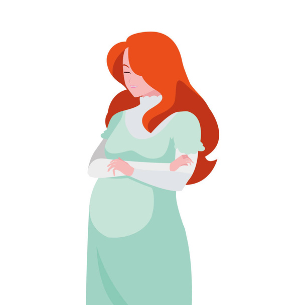 hermoso carácter de mujer embarazo
 - Vector, imagen