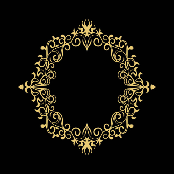 Elegant Circular Classic Decorative Floral Ornamental Vintage Swirl Frame Motif - Вектор,изображение
