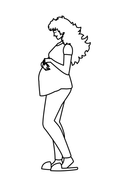 mooie zwangerschap vrouw karakter - Vector, afbeelding