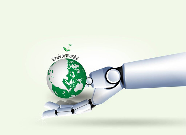 Eco no plastic environmental with technology to preserve the world  for sustainable energy development vector design  - Vector, Image