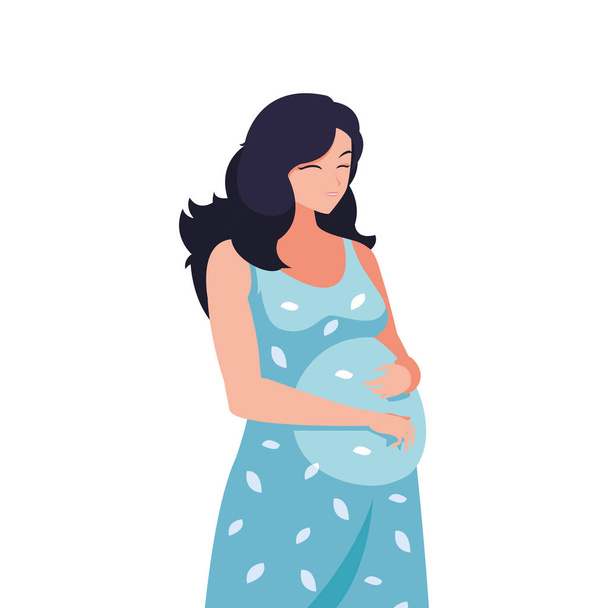 όμορφο χαρακτήρα γυναίκα εγκυμοσύνη - Διάνυσμα, εικόνα
